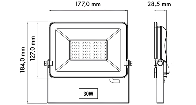 Schéma Projecteur à LED ultra fin MLAFN30X