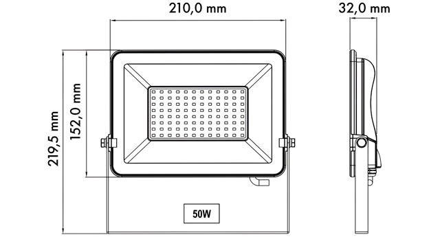 Schéma Projecteur à LED ultra fin MLAFN50X