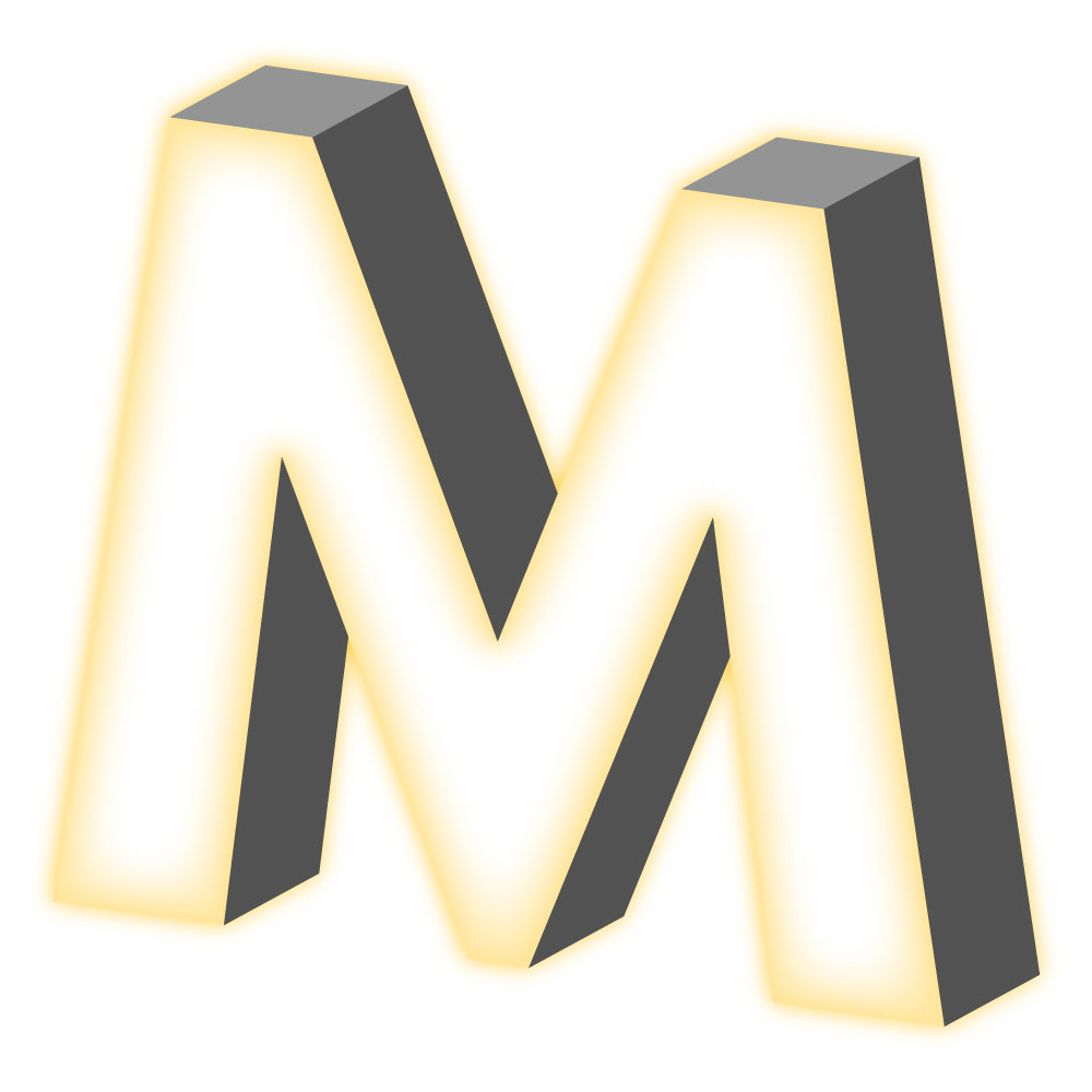Lettre Type 3 Rétro-éclairage face avant lumineux