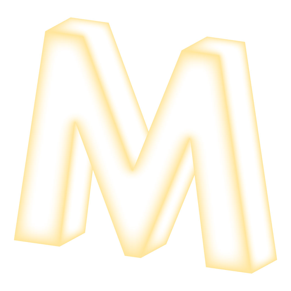 Lettre type 7 Face et champ lumineux