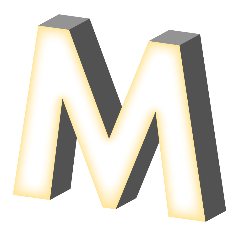 Lettre Type 9 Face avant lumineuse - Boitier